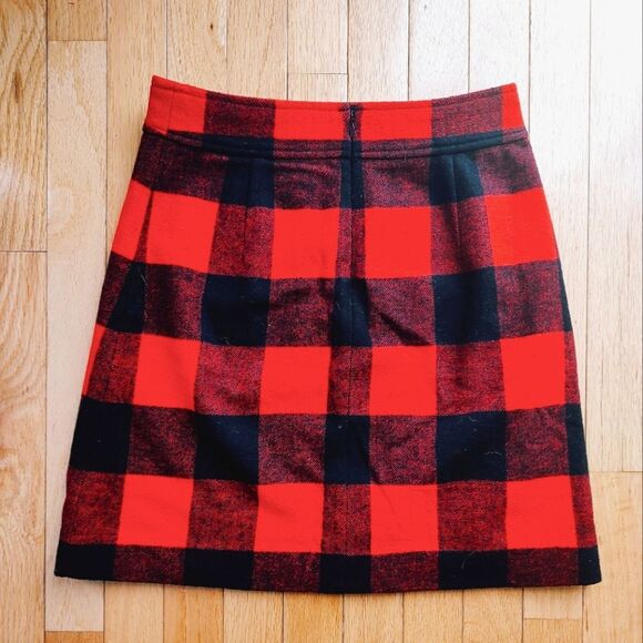 J. Crew wool blend buffalo plaid mini skirt EUC XS - Picture 4 of 4